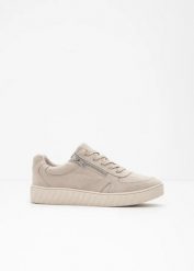 Sneakersy z wyściełaną podeszwą wewnętrzną. Brązowe buty sportowe lifestyle bonprix, bez wzorów, sportowe, bez zapięcia. Za 114.99 zł.