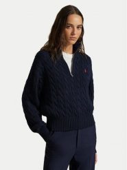 Polo Ralph Lauren Sweter 211963467002 Granatowy Relaxed Fit. Niebieskie swetry Polo Ralph Lauren, l, bez wzorów, z bawełny, bez ramiączek. Za 1,199.00 zł.