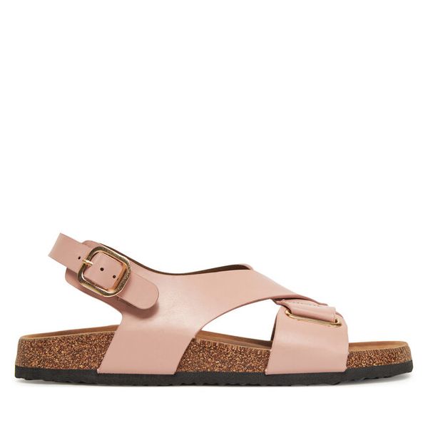 Sandały JENNY. Czerwone sandały Jenny, bez wzorów, bez obcasa, na płaskiej podeszwie, bez zapięcia. Za 119.99 zł.