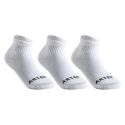 Skarpety sportowe tenis RS100 3 pary. Białe skarpetki ARTENGO, bez wzorów, z bawełny. Za 19.99 zł.