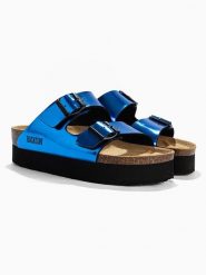 BACKSUN Klapki "Maldives" w kolorze niebieskim rozmiar: 39. Niebieskie klapki Backsun, bez wzorów, klasyczne, z otwartym noskiem, bez obcasa, bez zapięcia. Za 154.95 zł.