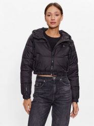 Tommy Jeans Kurtka puchowa DW0DW15964 Czarny Regular Fit. Czarne kurtki Tommy Jeans, na zimę, xl, bez wzorów, z jeansu, bez kaptura. Za 509.99 zł.