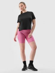 4F Legginsy kolarki treningowe z materiału z recyklingu damskie - różowe XS. Czerwone legginsy 4f, l, bez wzorów, z dzianiny, z podwyższonym stanem, do biegania. W wyprzedaży za 59.99 zł.