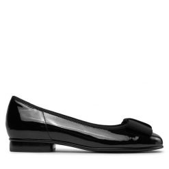 Baleriny Gabor. Czarne baleriny Gabor, bez wzorów, bez obcasa, bez zapięcia. Za 319.99 zł.