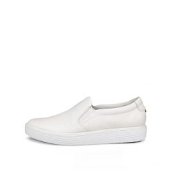 Buty sportowe damskie Ecco Soft 60 Slip On. Białe buty treningowe ECCO, bez wzorów, bez zapięcia. Za 552.00 zł.