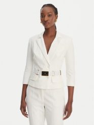 Elisabetta Franchi Marynarka GI-224-61E2-V590 Biały Regular Fit. Białe marynarki i żakiety Elisabetta Franchi, bez wzorów, z syntetyku, bez ramiączek. Za 2,509.00 zł.