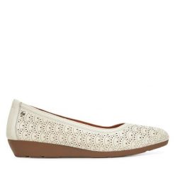 Baleriny Pikolinos. Białe baleriny Pikolinos, bez wzorów, bez obcasa, bez zapięcia. Za 499.99 zł.