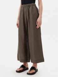 Max Mara Leisure Spodnie materiałowe Minnie 2516131018 Zielony Relaxed Fit. Zielone spodnie materiałowe Max Mara Leisure, bez wzorów, ze lnu. Za 559.99 zł.
