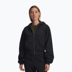 Bluza Under Armour Icon Vida Fleece FZ. Czarne bluzy Under Armour, bez wzorów, sportowe, bez ramiączek, bez kaptura. Za 249.99 zł.
