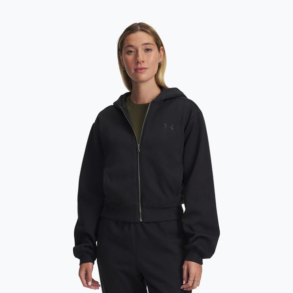 Bluza Under Armour Icon Vida Fleece FZ. Czarne bluzy Under Armour, bez wzorów, sportowe, bez ramiączek, bez kaptura. Za 249.99 zł.