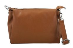 Minimalistyczna listonoszka ze skóry BARBERINI'S j. brązowa 951-12. Brązowe shopper bag Barberinis, bez wzorów, z lakierowanej skóry, eleganckie, małe, lakierowane, bez dodatków. Za 239.99 zł.