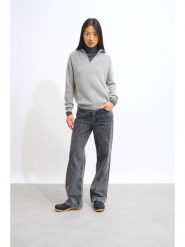 AUTHENTIC CASHMERE Kaszmirowy sweter w kolorze jasnoszarym rozmiar: XL. Szare swetry AUTHENTIC CASHMERE, xl, bez wzorów, z kaszmiru, bez ramiączek. Za 500.99 zł.