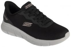 Buty sportowe Sneakersy damskie, Slip-ins: BOBS Sport B Flex - Flex Lucy. Czarne buty treningowe Skechers, bez wzorów, z materiału, przed kostkę, bez zapięcia, trekkingowe. Za 249.99 zł.