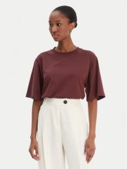 BOSS T-Shirt Enismall 50523256 Brązowy Oversize. Brązowe t-shirty Boss, l, bez wzorów, z bawełny, bez kołnierzyka, bez ramiączek. Za 279.99 zł.