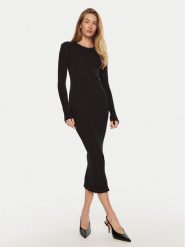 Silvian Heach Sukienka dzianinowa Chikio GPA24081VE Czarny Slim Fit. Czarne sukienki Silvian Heach, xs, bez wzorów, z dzianiny, bez kołnierzyka, bez ramiączek. Za 359.99 zł.