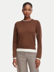 Marella Sweter Prugna 2625366181 Brązowy Regular Fit. Brązowe swetry Marella, l, bez wzorów, z wełny, bez ramiączek. Za 554.99 zł.