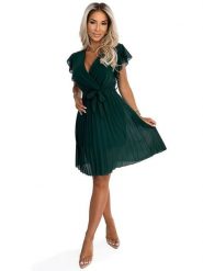 Numoco Sukienka w kolorze ciemnozielonym rozmiar: onesize. Zielone sukienki NUMOCO, bez wzorów, z tkaniny, bez kołnierzyka, bez ramiączek, midi. Za 144.92 zł.