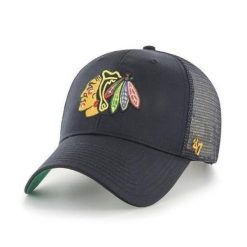 Czapka z daszkiem 47 Brand NHL Chicago Blackhawks Trucker H-BRANS04CTP-BK. Czarne czapki z daszkiem 47 Brand, na jesień, bez wzorów. Za 108.00 zł.