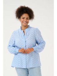 KAFFE curve Bluzka w kolorze błękitnym rozmiar: 46. Niebieskie bluzki KAFFE curve, bez wzorów, z bawełny, bez kołnierzyka, bez ramiączek. Za 78.99 zł.