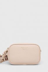 Emporio Armani torebka kolor beżowy. Brązowe listonoszki Emporio Armani, bez wzorów, na ramię, bez dodatków. W wyprzedaży za 669.99 zł.