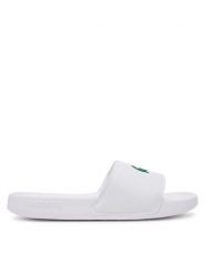 Lacoste Klapki Serve 0.0 7-49CFA0042 Biały. Białe klapki Lacoste, bez wzorów, ze skóry, bez obcasa, bez zapięcia. Za 129.99 zł.