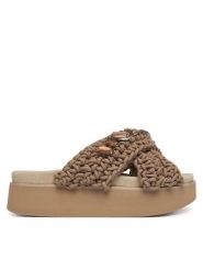 Inuikii Klapki Woven Stones Platform 1004.005.0043 Beżowy. Brązowe klapki Inuikii, bez wzorów, z materiału, bez obcasa, bez zapięcia. Za 979.99 zł.