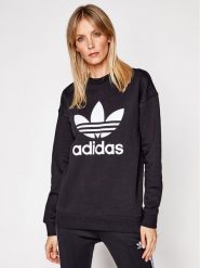 Adidas Bluza Trefoil Crew FM3272 Czarny Regular Fit. Czarne bluzy adidas, bez wzorów, z bawełny, bez ramiączek, bez kaptura. Za 159.99 zł.
