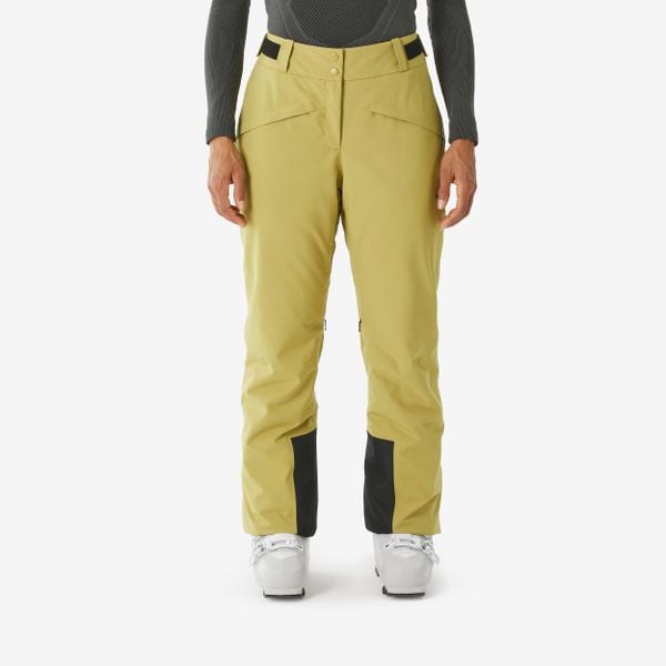 Spodnie narciarskie i snowboardowe damskie Quechua 500. Zielone spodnie narciarskie WED'ZE, bez wzorów, z materiału, narciarskie. Za 299.99 zł.