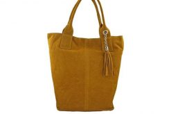 Shopper bag skórzany BARBERINI'S c. żółty 375/8-43. Żółte shopper bag Barberinis, bez wzorów, ze skóry, biznesowe, zamszowe, bez dodatków. Za 199.99 zł.