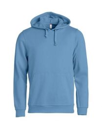 Clique Basic Hoody bluza z kapturem unisex, materiał antymechacący – light blue. Niebieskie bluzy CLIQUE, xs, bez wzorów, z bawełny, bez ramiączek, z kapturem. Za 166.63 zł.