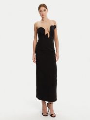 BARDOT Sukienka koktajlowa 59733DB Czarny Regular Fit. Czarne sukienki Bardot, bez wzorów, z syntetyku, wizytowe, bez kołnierzyka, bez ramiączek. Za 509.99 zł.