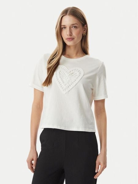 Morgan T-Shirt 261-DUROUJ Biały Regular Fit. Białe t-shirty Morgan, m, bez wzorów, z bawełny, bez kołnierzyka, bez ramiączek. Za 137.99 zł.