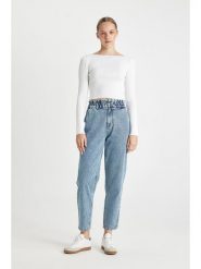 DeFacto Dżinsy - Tapered fit - w kolorze błękitnym rozmiar: 40. Niebieskie jeansy DeFacto, bez wzorów, z podwyższonym stanem. Za 126.99 zł.