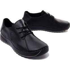 RIEKER 51515-00 black, półbuty damskie. Czarne półbuty wsuwane Rieker, bez wzorów, bez obcasa. Za 289.90 zł.