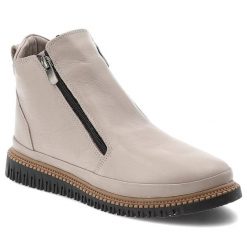 Botki damskie Artiker, na grubej podeszwie ze skóry licowej i zapinane na zamek, beżowe, 57C2369. Brązowe botki Artiker, bez wzorów, ze skóry, eleganckie, bez obcasa, bez zapięcia. Za 359.00 zł.