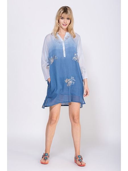 Peace & Love Sukienka plażowa w kolorze niebieskim rozmiar: M. Niebieskie sukienki Peace & Love, na plażę, m, bez wzorów, z bawełny, bez kołnierzyka, bez ramiączek, mini. Za 61.46 zł.