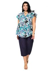 Aller Simplement Bluzka w kolorze biało-niebieskim rozmiar: 54-58. Białe bluzki Aller Simplement, bez wzorów, z bawełny, klasyczne, bez kołnierzyka, bez ramiączek. Za 60.99 zł.