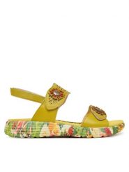 Laura Vita Sandały Sanao 53 Zielony. Zielone sandały LAURA VITA, bez wzorów, ze skóry, bez obcasa, na płaskiej podeszwie, bez zapięcia. Za 389.99 zł.