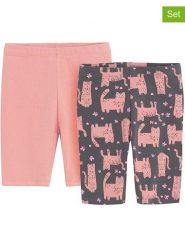 COOL CLUB Legginsy (2 pary) w kolorze antracytowo-jasnoróżowym rozmiar: 122. Czarne szorty COOL CLUB, bez wzorów. Za 41.79 zł.