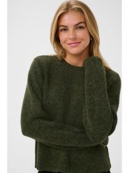 CULTURE Sweter w kolorze ciemnozielonym rozmiar: L. Zielone swetry Culture, l, bez wzorów, bez ramiączek. Za 126.99 zł.