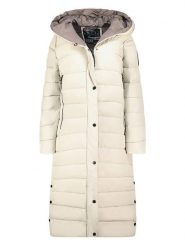 Geographical Norway Płaszcz pikowany w kolorze kremowym rozmiar: L. Brązowe płaszcze Geographical Norway, l, bez wzorów, bez kaptura. Za 343.41 zł.