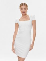 Marciano Guess Sukienka koktajlowa 4RGK67 6375Z Biały Slim Fit. Białe sukienki Marciano Guess, z aplikacjami, z syntetyku, wizytowe, bez kołnierzyka, bez ramiączek. Za 599.99 zł.