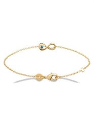 L'Atélier Précieux Pozłacana bransoletka z elementami ozdobnymi rozmiar: onesize. Niebieskie bransoletki l'Atelier precieux, z cyrkonią, pozłacane. Za 165.99 zł.