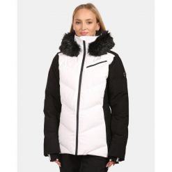 Damska kurtka narciarska Kilpi SKIMMIA-W. Białe kurtki narciarskie Kilpi, bez wzorów, z nylonu, bez kaptura, narciarskie. Za 549.99 zł.