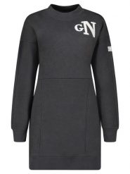 Geographical Norway Sukienka dresowa "Gardette" w kolorze antracytowym rozmiar: XL. Czarne sukienki Geographical Norway, na co dzień, xl, bez wzorów, z dresówki, bez kołnierzyka, bez ramiączek, midi, proste. Za 123.25 zł.