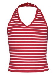 Blue Effect Top w kolorze czerwono-białym rozmiar: 140. Białe topy Blue Effect, bez wzorów, bez kołnierzyka, bez ramiączek. Za 43.99 zł.