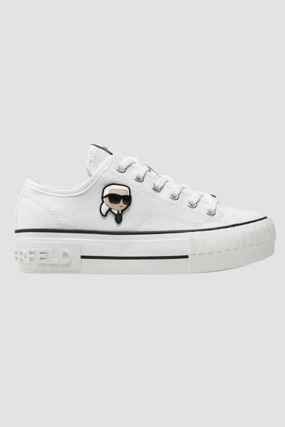 KARL LAGERFELD Białe damskie trampki KAMPUS MAX NFT, Rozmiar 37. Białe trampki KARL LAGERFELD, bez wzorów, bez zapięcia. W wyprzedaży za 323.99 zł.