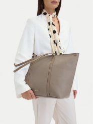 GINO ROSSI Torebka C-LDA9518 Beżowy ciemny. Brązowe shopper bag Gino Rossi, bez wzorów, ze skóry, bez dodatków. Za 199.99 zł.