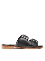 EMU Australia Klapki Peli W12711 Czarny. Czarne klapki Emu Australia, bez wzorów, ze skóry, bez obcasa, bez zapięcia. Za 449.99 zł.