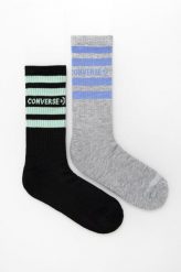 Converse skarpetki (2-pack) damskie kolor szary. Szare skarpetki Converse, bez wzorów. W wyprzedaży za 44.99 zł.